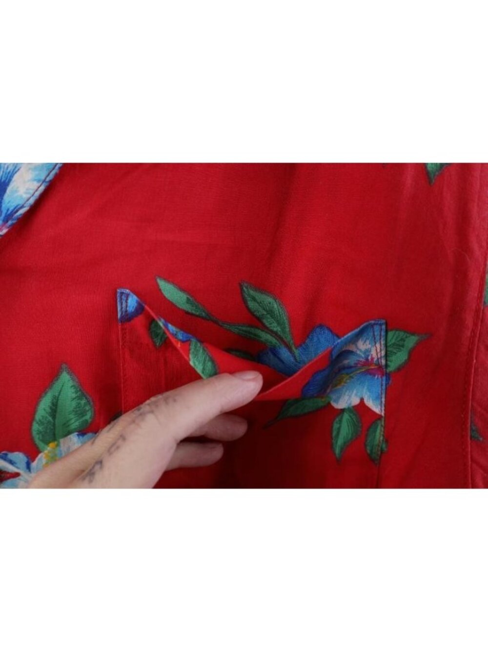 Vtg 70s 80s Streetwear Mens Medium Rayon Gabardine Flower Hawaiian Button Shirt - Picture 5 of 13